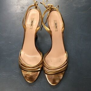 Miu Miu Lace Up Strappy Heels